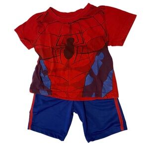 Toddler Boy Marvel Spider-Man 2-piece outfit withh shorts and tee shirt